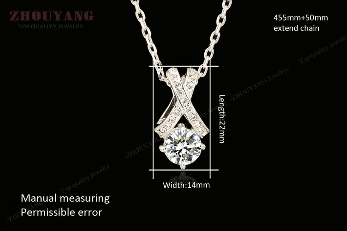 Crystal Necklace Silver Color