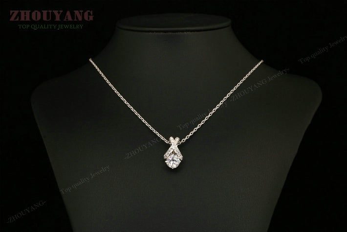 Crystal Necklace Silver Color