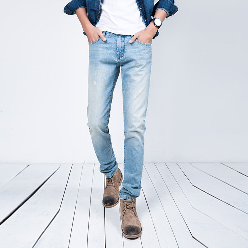 New Spring Man Regular Cotton Jeans Men