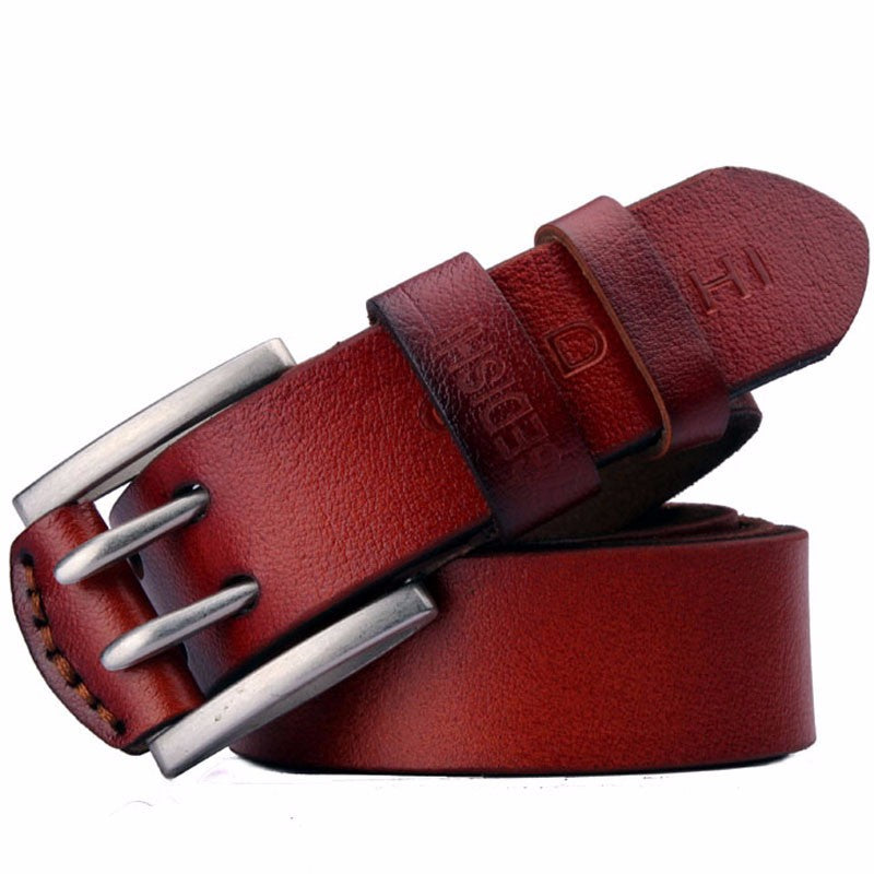 Classic Retro Needle Double Pin Buckle Belt For Men