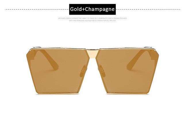 Oversized Steampunk Square Sunglasses
