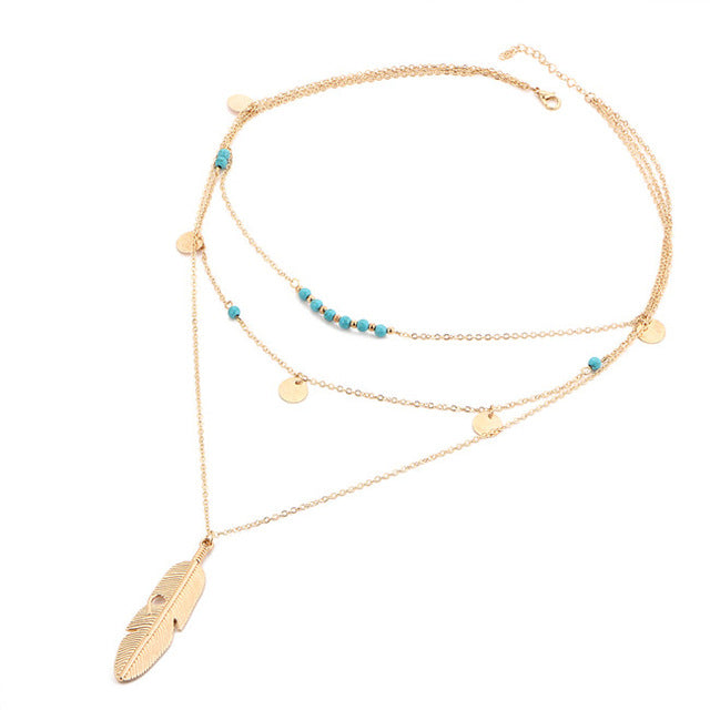 New Multi Layer Chain Gold Color