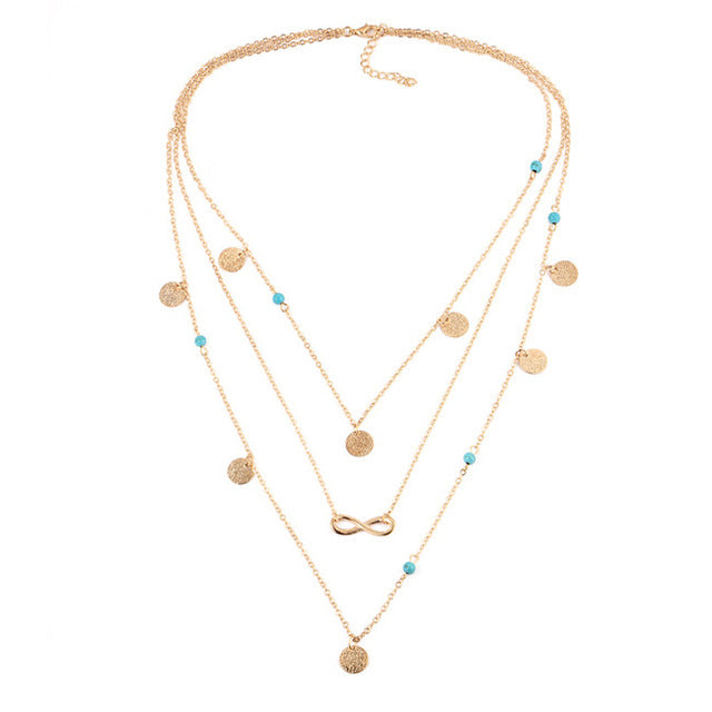 New Multi Layer Chain Gold Color