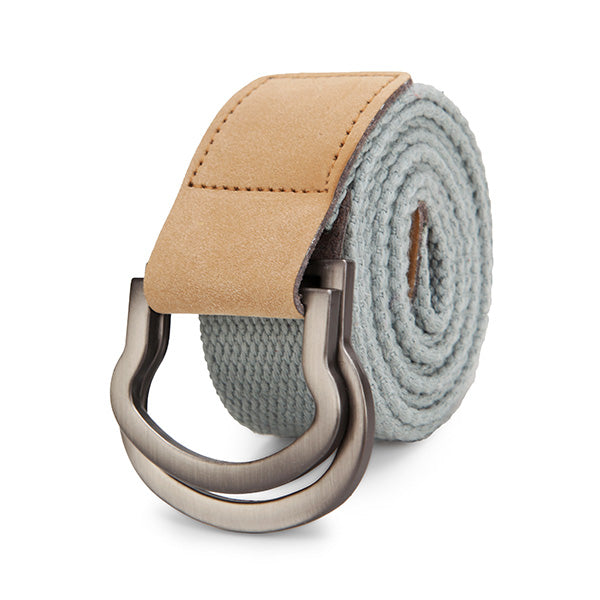 Double Ring Loop Canvas Belt Buckle Mens