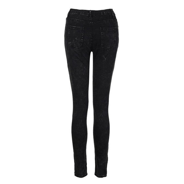 Jeans Flat Skinny Mid Waisted Elasticity Cool