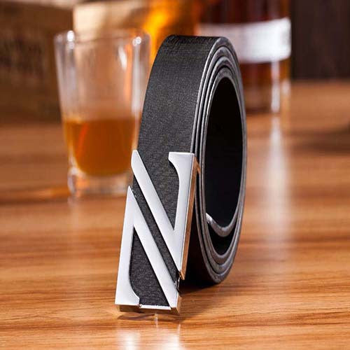 Faux Leather Letters Shape Metal Business Mens