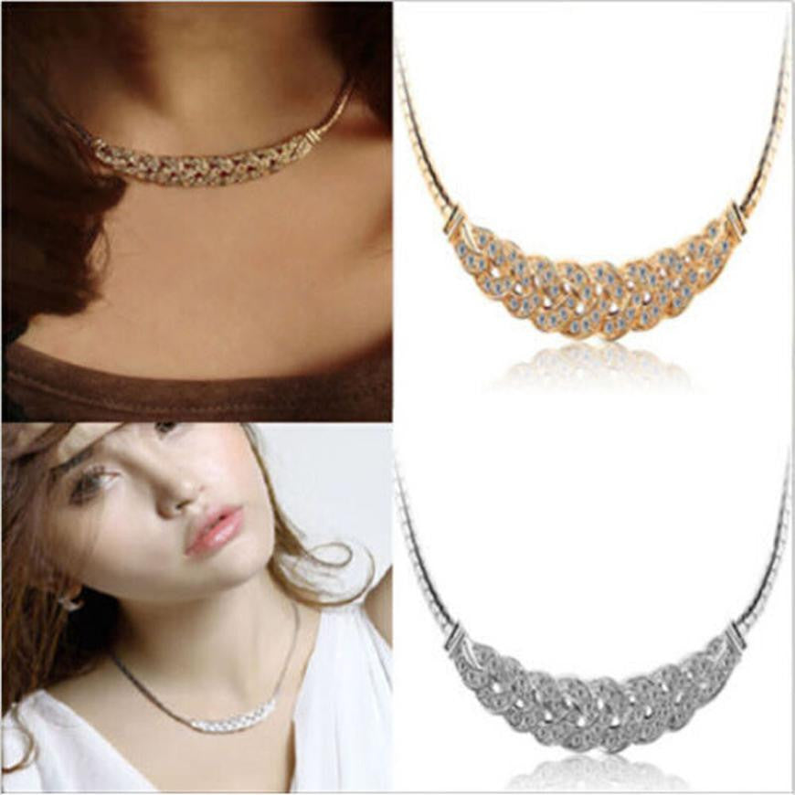 Pendant Chain Crystal Choker Charm Bib Necklace