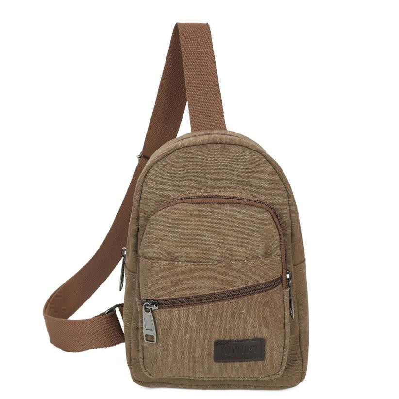 MUQGEW Famous Brand Zipper Open Leather Mens Chest Bags