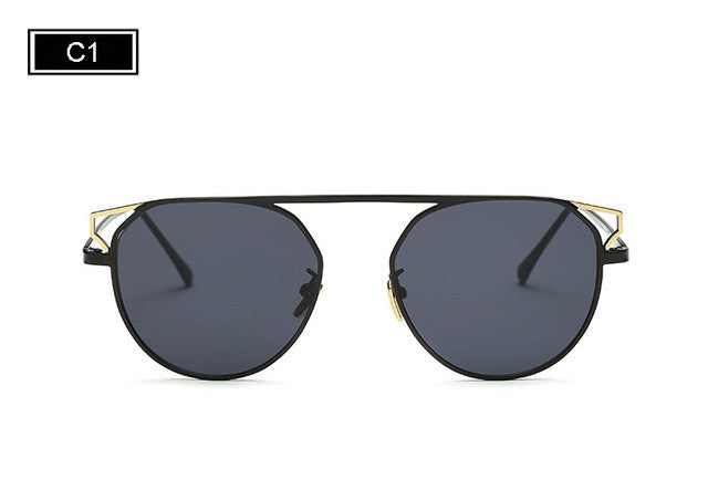 Round Frame Cat's Eye Sunglasses Female