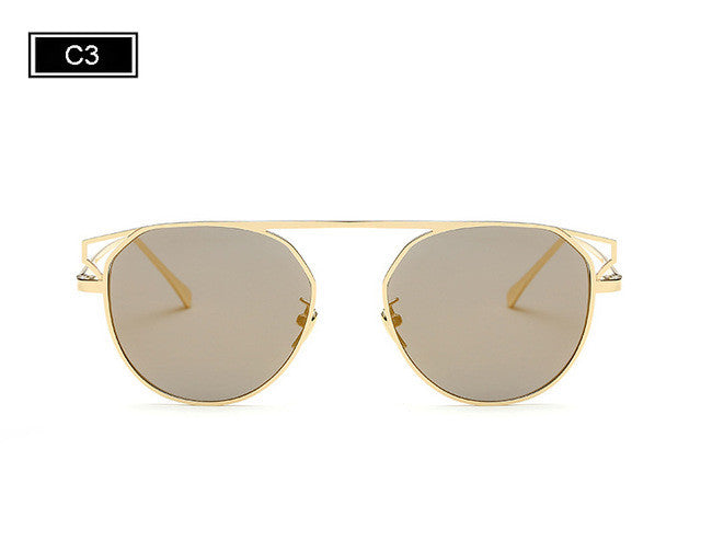 Round Frame Cat's Eye Sunglasses Female