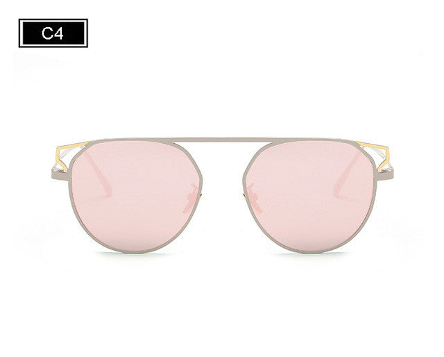Round Frame Cat's Eye Sunglasses Female