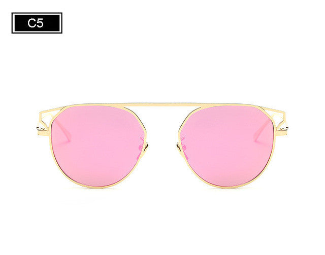 Round Frame Cat's Eye Sunglasses Female