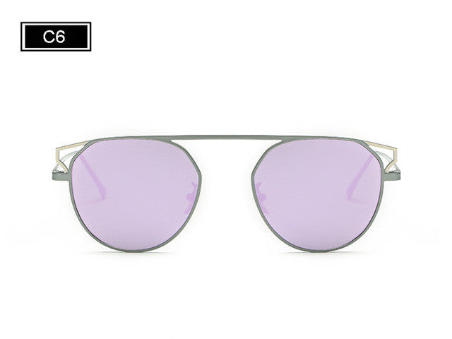 Round Frame Cat's Eye Sunglasses Female