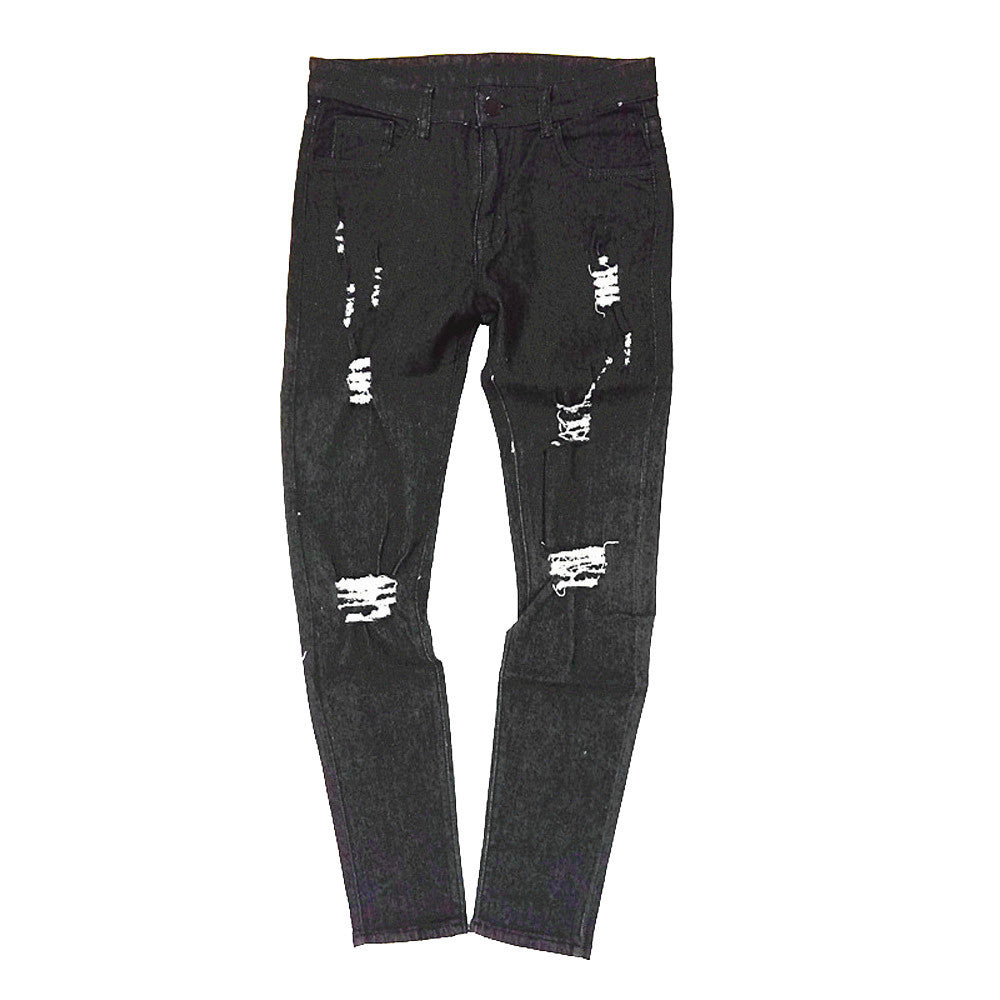 Men's Stretchy Ripped Skinny Biker Jeans