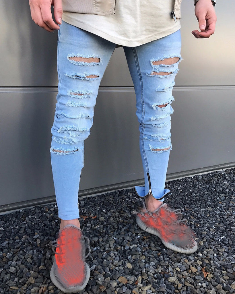 Taped Slim Fit Denim Pants