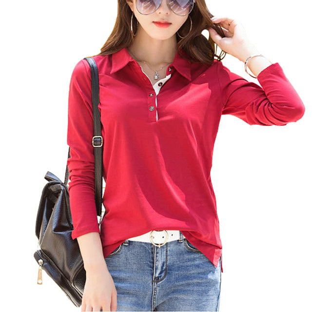 Spring Women Long-sleeved Blouses