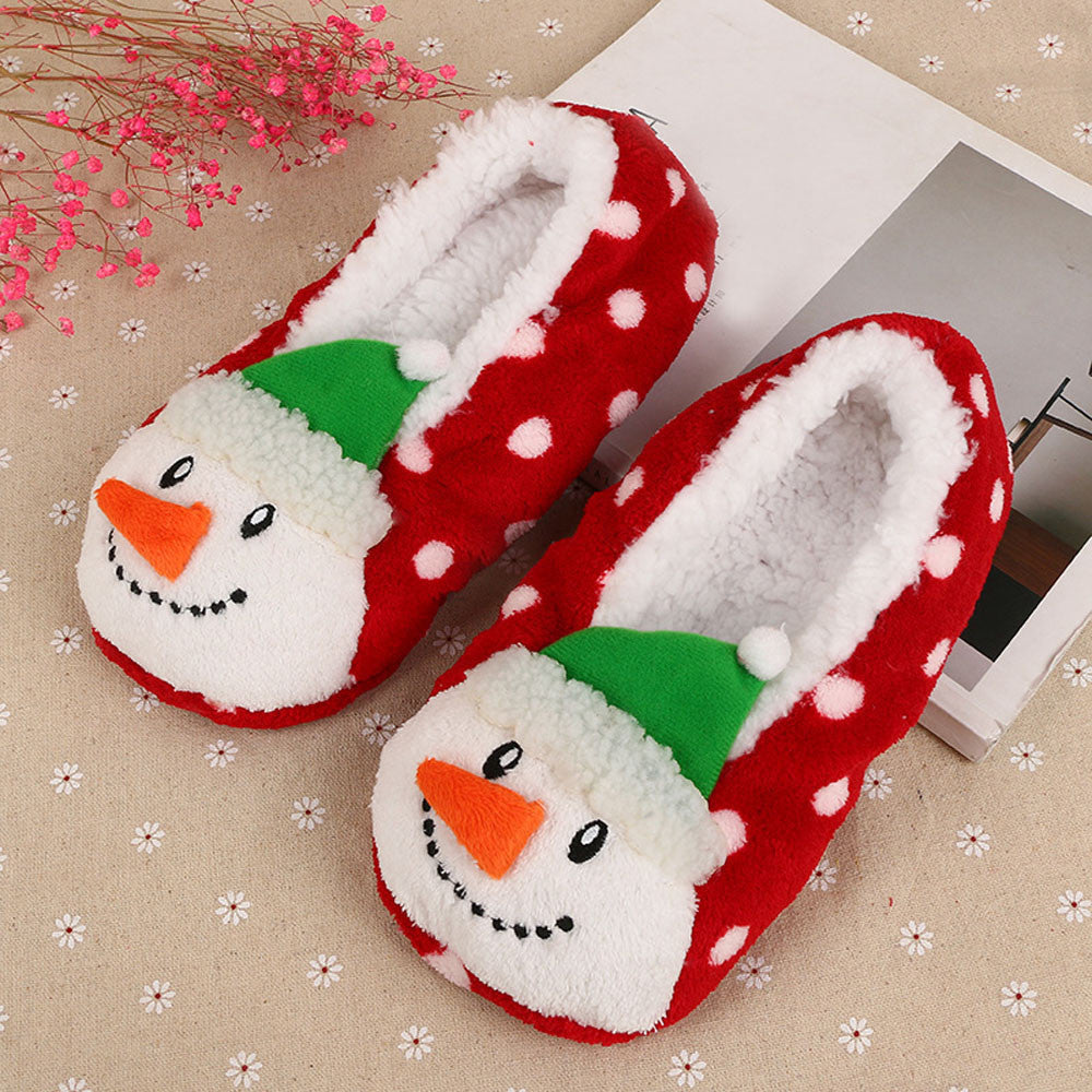 Cotton Warm Indoor Slippers Soft Plush Christmas Shoes