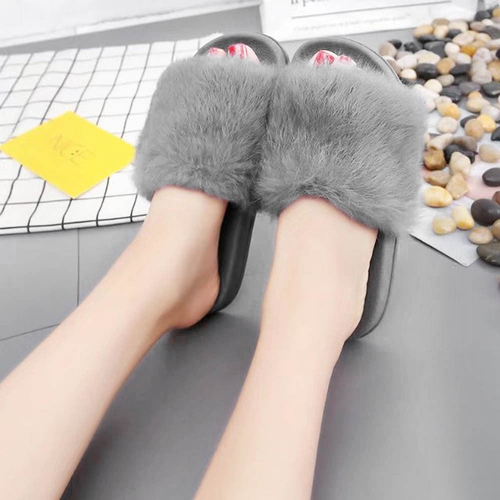 Non-slip Soft Fluffy Faux Fur Flat shoes
