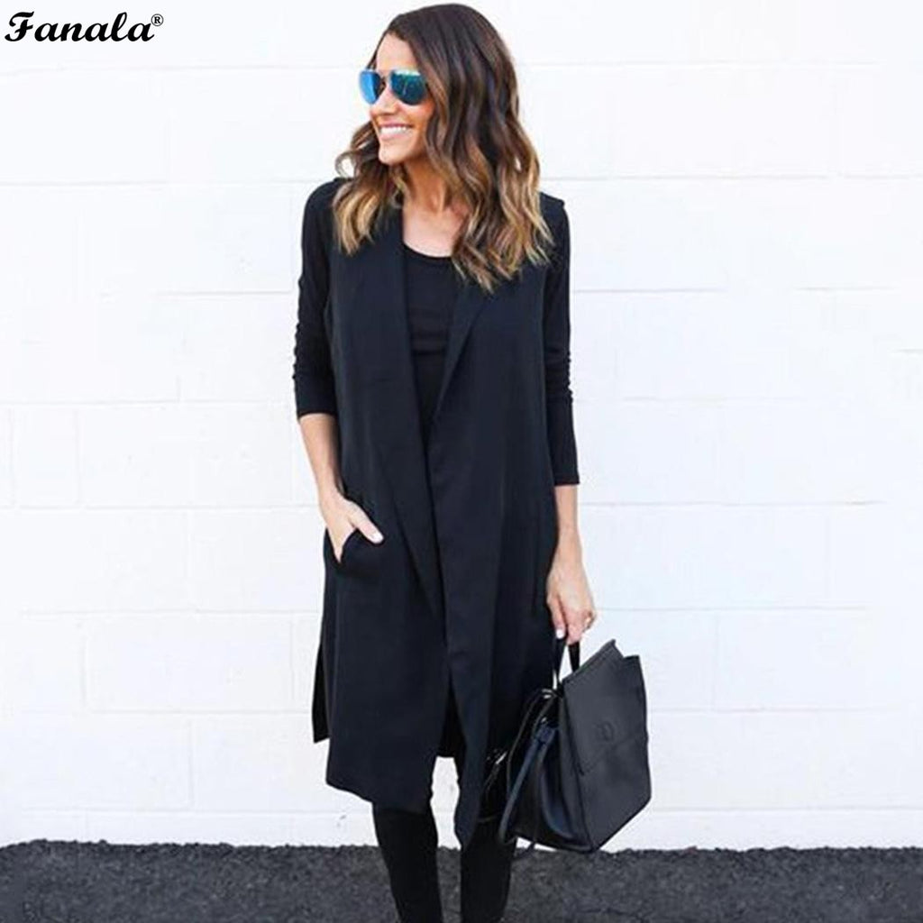 Spring Fashion Sleeveless Lapel Jacket Coats
