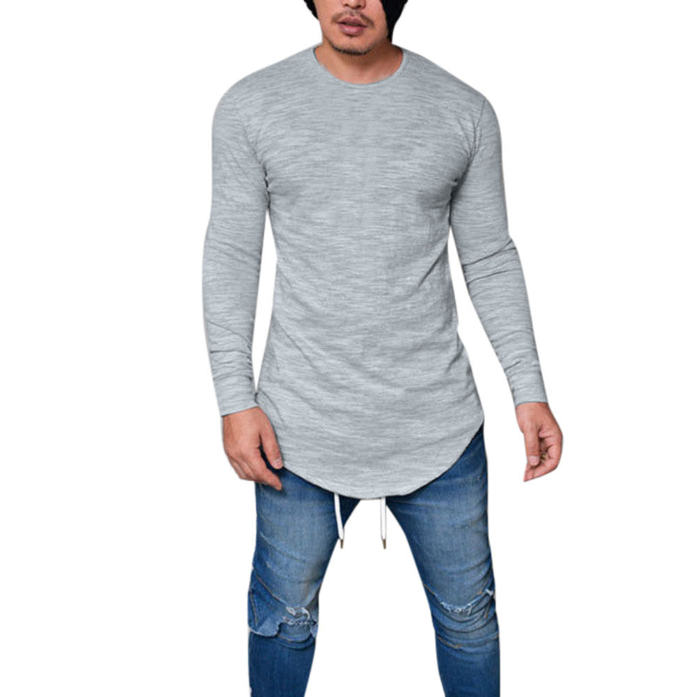 Men Slim Fit O Neck Long Sleeve
