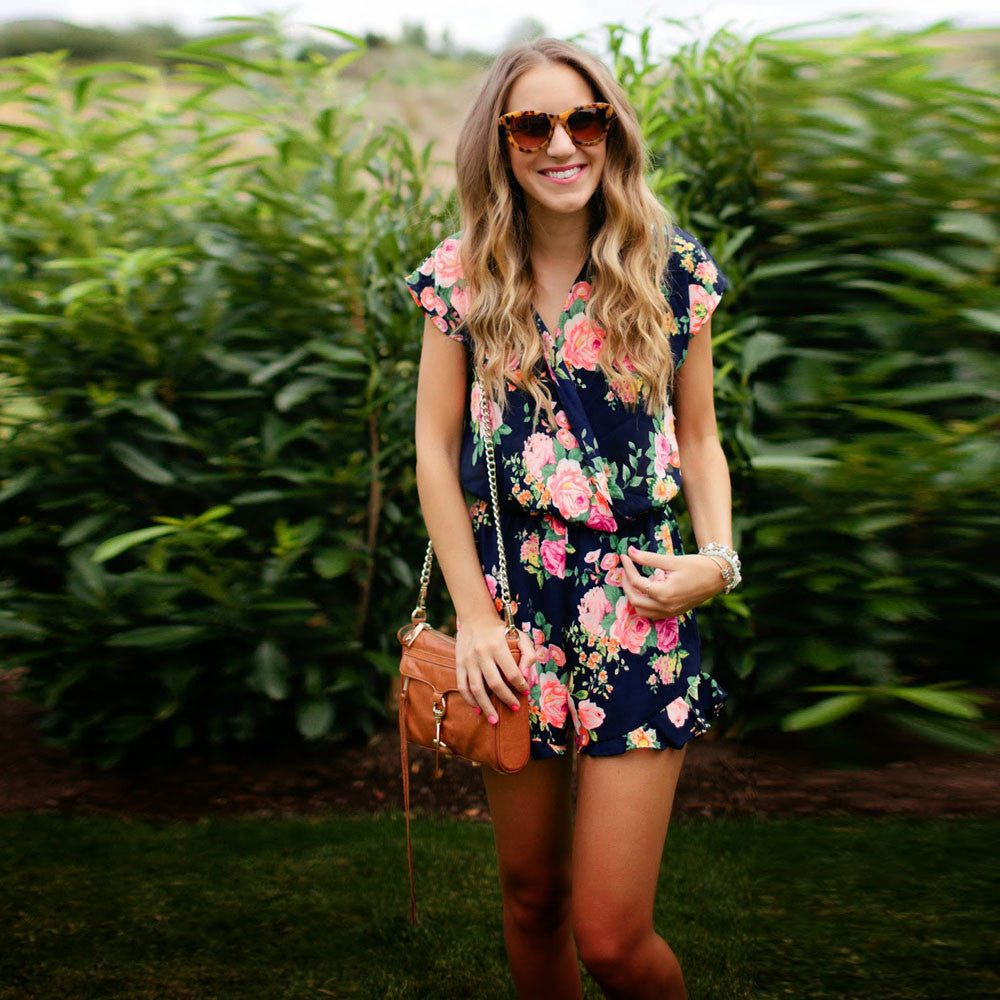 Clubwear Floral Print Playsuit Causal Jumpsuit