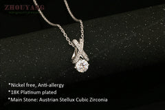 Crystal Necklace Silver Color