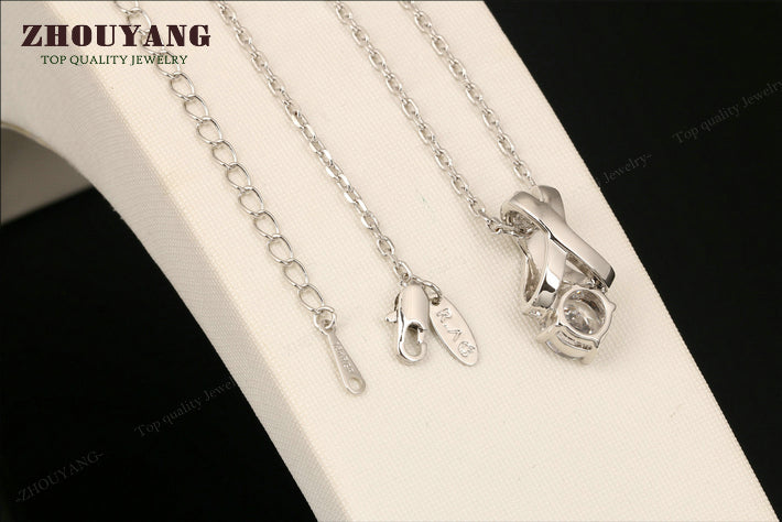 Crystal Necklace Silver Color