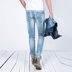 New Spring Man Regular Cotton Jeans Men