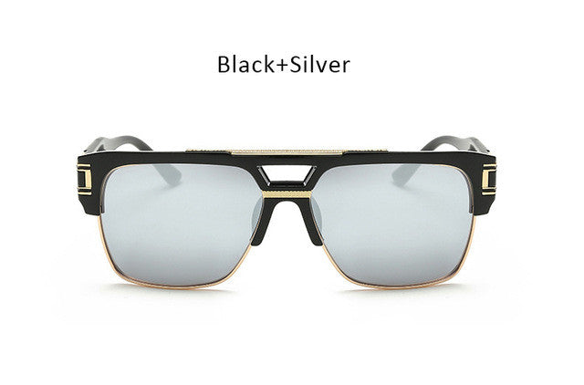 Big Square Frame Mirror Sun Glasses