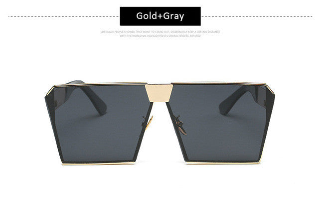Oversized Steampunk Square Sunglasses