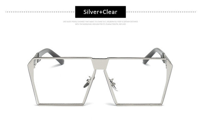 Oversized Steampunk Square Sunglasses