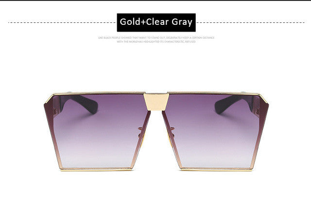 Oversized Steampunk Square Sunglasses