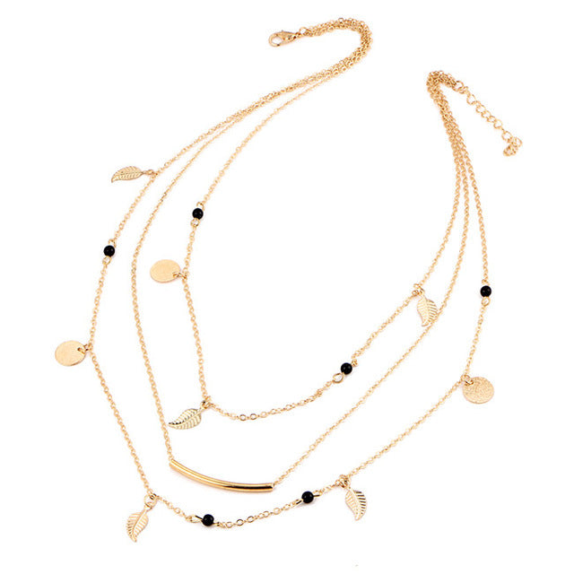 New Multi Layer Chain Gold Color
