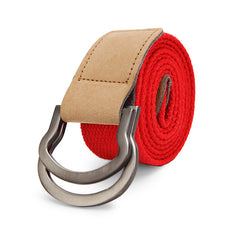 Double Ring Loop Canvas Belt Buckle Mens