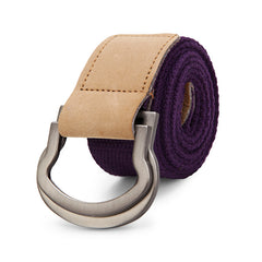 Double Ring Loop Canvas Belt Buckle Mens