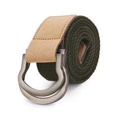 Double Ring Loop Canvas Belt Buckle Mens