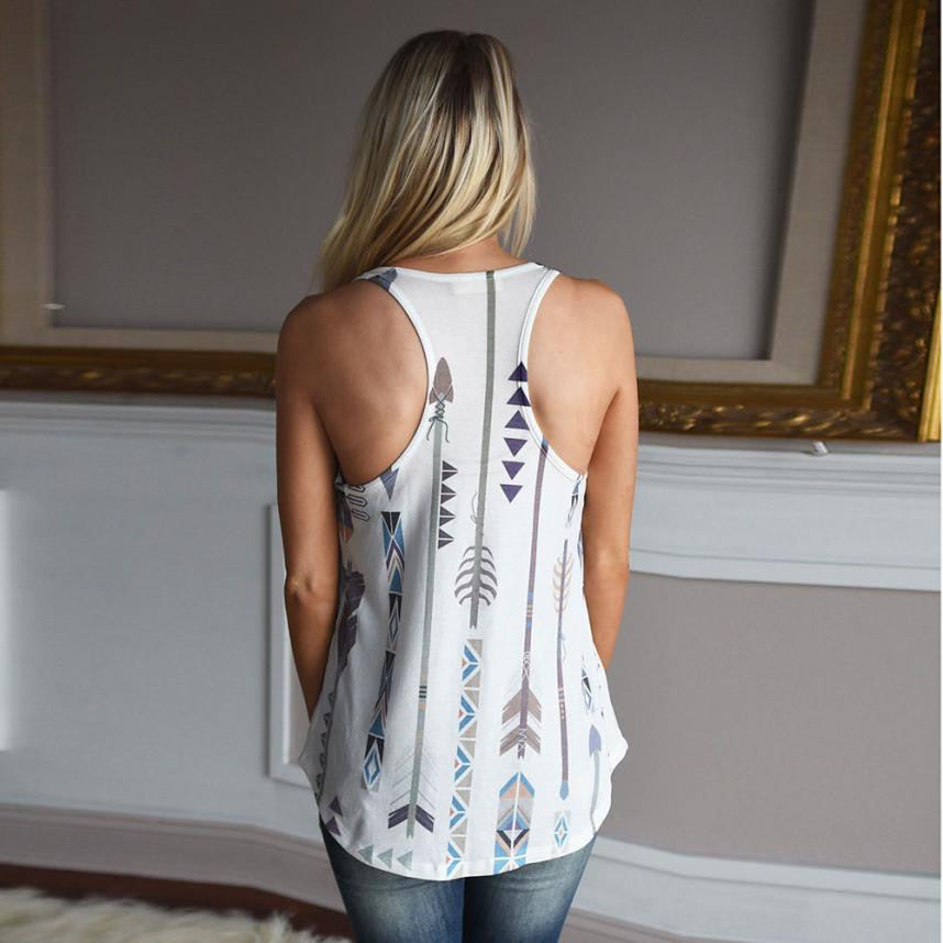 Tank Tops Arrow Printing Women Sleeveless