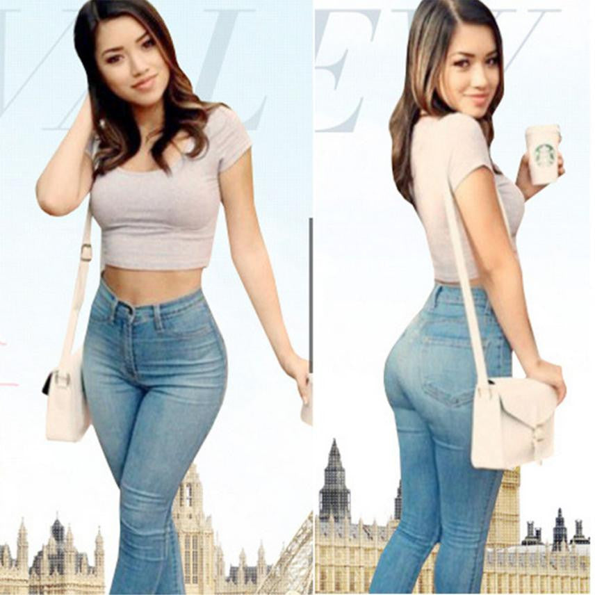 Skinny Pants High Waist Stretch Slim Jeans