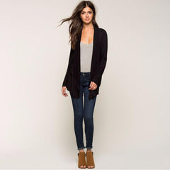 Black jacket women coat Long Sleeve Jacket