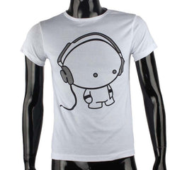Short Sleeve O-Neck Earphone T Shirt Men