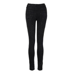 Jeans Flat Skinny Mid Waisted Elasticity Cool