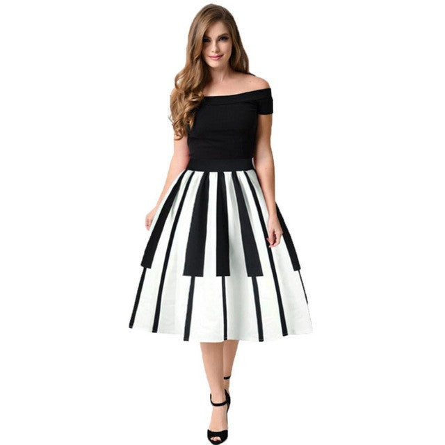 American Style Mini Knee Length Skater Midi Skirt