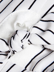 Bowknot Polo Neck Stripe Women's Day Dress
