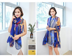 Sunproof Beach Scarf Flower Patterned
