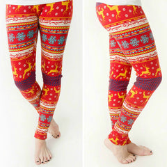 Skinny Christmas Elk Print Stretchy Pants Slim Leggings