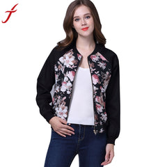 Coat Rose Floral Print Winter Street Jacket Women