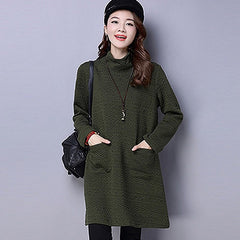 Stylish Long Sleeve Polo Neck Pockets