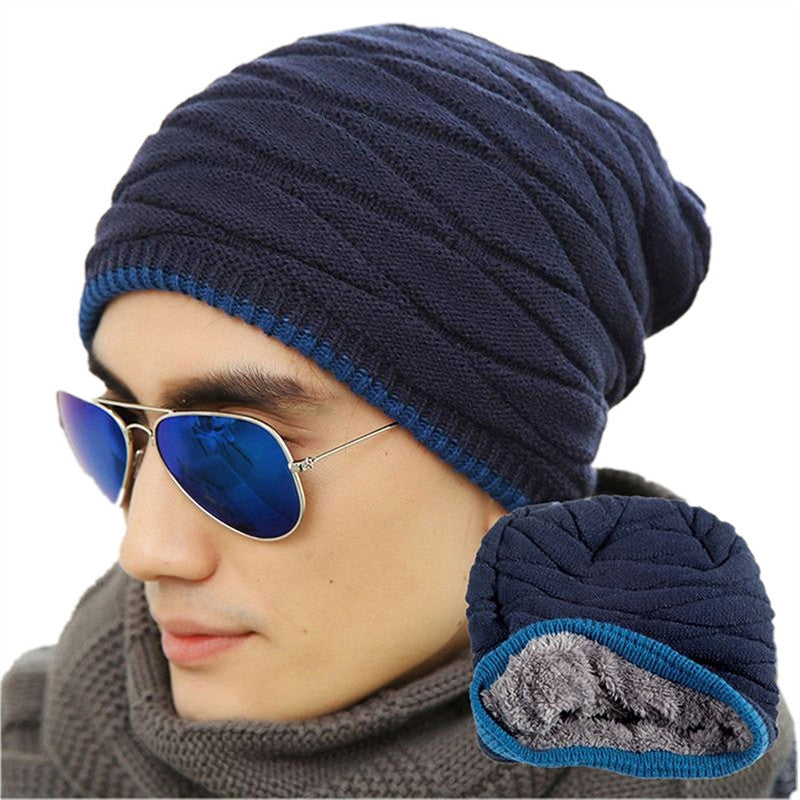 Men's Soft Lined Thick Knit Skull Cap