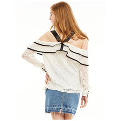White Lace Fashion Party Day Top