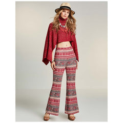 Neck Polyblend Solid Color Ture Red Crop Top